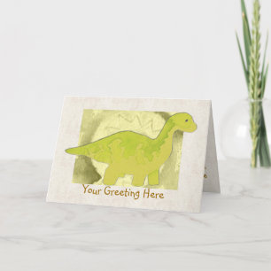 Gele dinosaurus Wenskaart Kaart