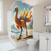 gele dinosaurusvogel douchegordijn (In situ)