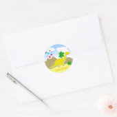 Gele Diplodocus Dinosaur Naam Sticker (Envelop)
