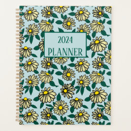 Gele Disty Bloemen Patroon Planner