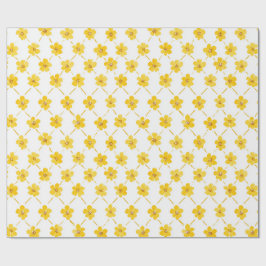 Gele Ditsy Grandmillenial bloemen Cadeaupapier