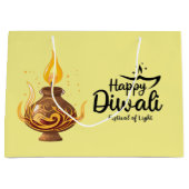 gele Diwali-olielamp Groot Cadeauzakje (Voorkant)