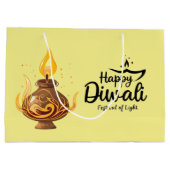 gele Diwali-olielamp Groot Cadeauzakje (Achterkant)