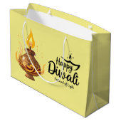 gele Diwali-olielamp Groot Cadeauzakje (Achterkant Gekanteld)