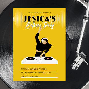 Gele dj muziekspeler  kaart