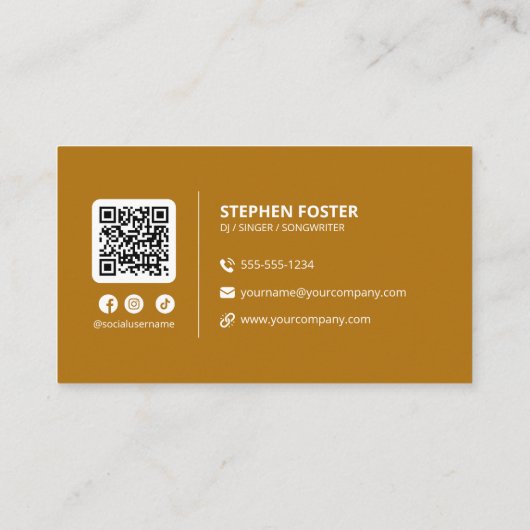 Gele DJ's Signer Muzikant Deejay Muziekproducent Visitekaartje (Achterkant)