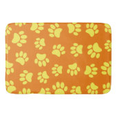Gele dog schildert overal over Oranje af Badmat (Voorkant)