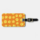 Gele dog schildert overal over Oranje af Bagagelabel (Voorkant horizontaal)
