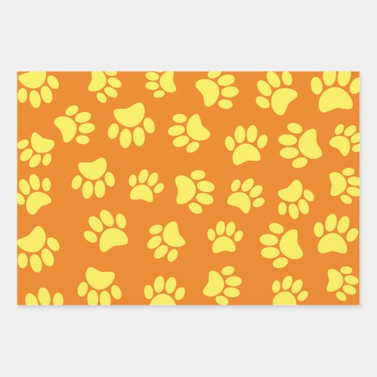 Gele dog schildert overal over Oranje af Inpakpapier Vel (Voorkant 2)
