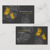 Gele & Donkere Elegante Modern van de vlinder Visitekaartje (Voorkant / Achterkant)