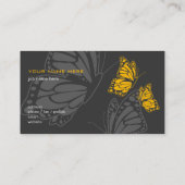 Gele & Donkere Elegante Modern van de vlinder Visitekaartje (Achterkant)