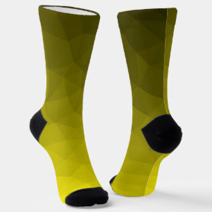 Gele donkere ombre geometrische mesh-patroon sokken