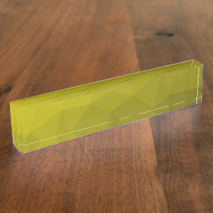 Gele donkere ombre-gradiënt geometrisch mesh-patro naambordje