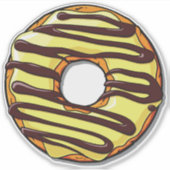 Gele donut, Doughnut, Chocolade, Icen, Bevroren Sticker (Voorkant)