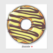 Gele donut, Doughnut, Chocolade, Icen, Bevroren Sticker (Vel)