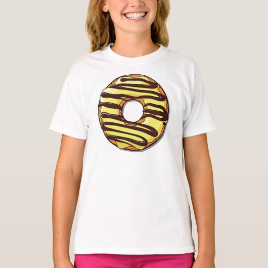 Gele donut, Doughnut, Chocolade, Icen, Bevroren T-shirt (Voorkant)