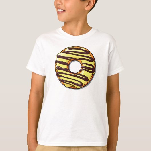 Gele donut, Doughnut, Chocolade, Icen, Bevroren T-shirt (Voorkant)