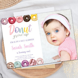 Gele donut-injecties met foto kaart