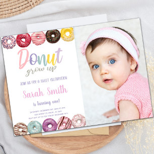 Gele donut-injecties met foto kaart