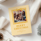 Gele Doodle Fotolijst Kerstmis Feestdagenkaart
