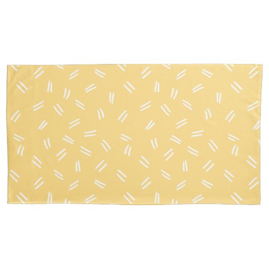 Gele Doodle Patroon Paar Kussenslopen (Voorkant-Links)