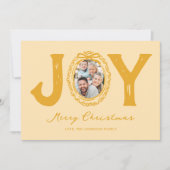 Gele Doodle Vrolijk Foto Kerstmis Feestdagenkaart (Voorkant)