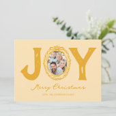 Gele Doodle Vrolijk Foto Kerstmis Feestdagenkaart (Staand voorkant)