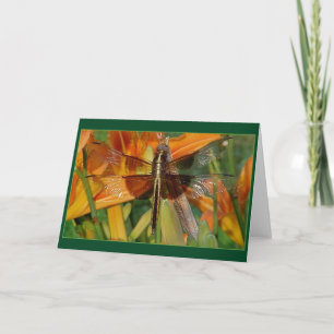 Gele dragonfly op daglilies Blank Note Kaart
