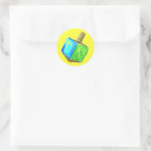 Gele Dreidel Sticker (Tas)