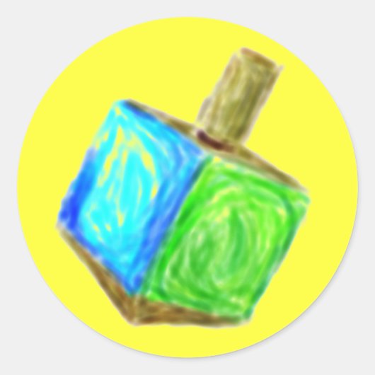 Gele Dreidel Sticker (Voorkant)