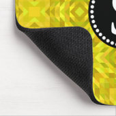 Gele driehoek Abstract Patroon zwart monogram Muismat (Hoek)