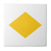 gele driehoek tegeltje (Voorkant)
