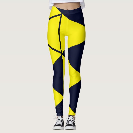 Gele driehoeken leggings (Voorkant)