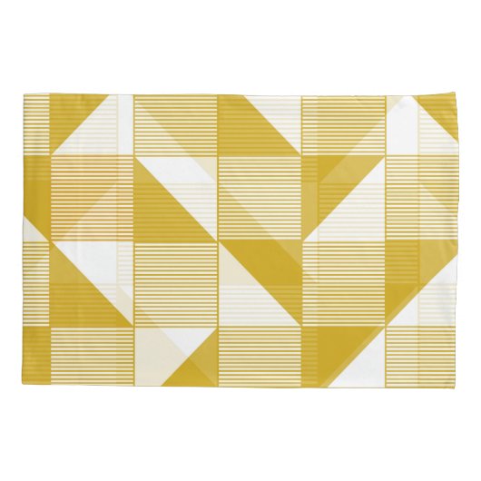 Gele driehoeken: Lineair Naadloos Patroon. Kussensloop (Achterkant)