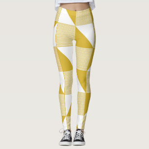 Gele driehoeken: Lineair Naadloos Patroon. Leggings