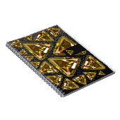 gele driehoekjes en leder notitieboek (Rechterzijde)