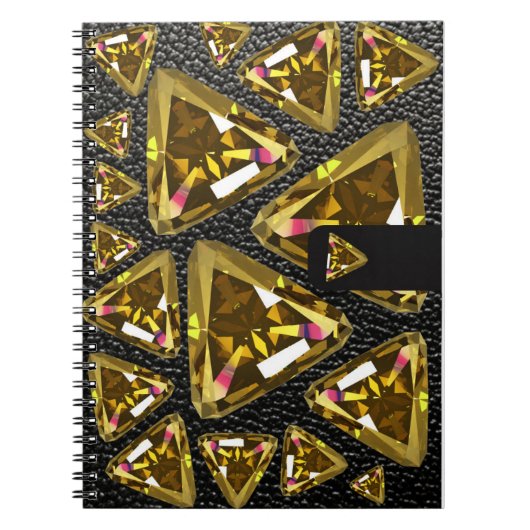 gele driehoekjes en leder notitieboek (Voorkant)