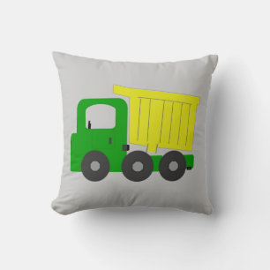 Gele driekleurig Truck Grey Background Kussen