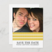 Gele driestreep sparen het Briefkaart van de Datum (Voorkant / Achterkant)