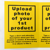 Gele drievoudige Kaart voor zakelijke producten (Binnenzijde eerst)