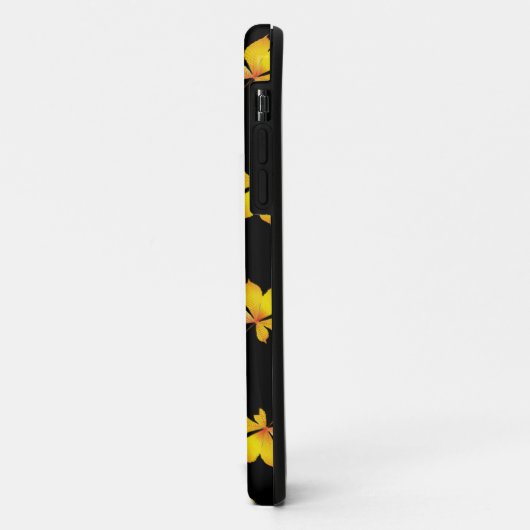 Gele droge bladeren, aangepaste naam zwart Case-Mate iPhone case (Achterkant/links)