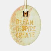 Gele droom, Inspire, kerstversiering Keramisch Ornament (Rechts)