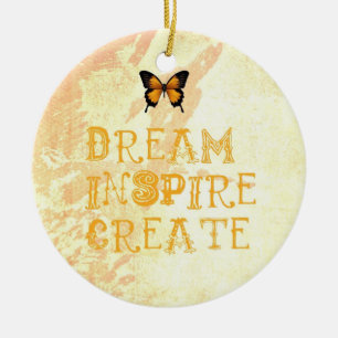 Gele droom, Inspire, kerstversiering Keramisch Ornament