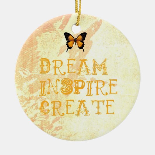 Gele droom, Inspire, kerstversiering Keramisch Ornament (Voorkant)