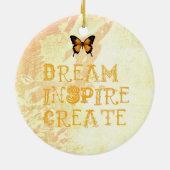 Gele droom, Inspire, kerstversiering Keramisch Ornament (Achterkant)