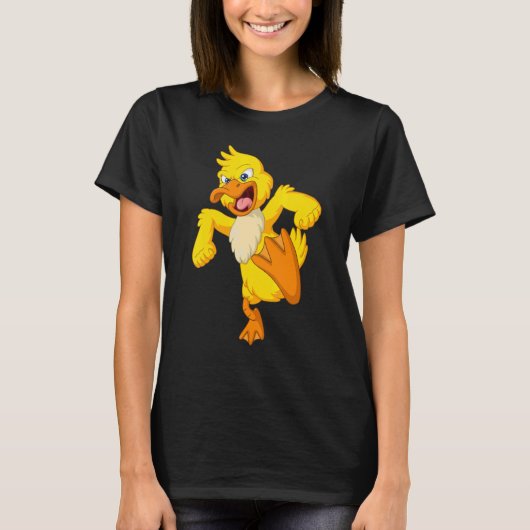 Gele duck Angry Evil Poultry Organic Farmer Fa T-shirt (Voorkant)