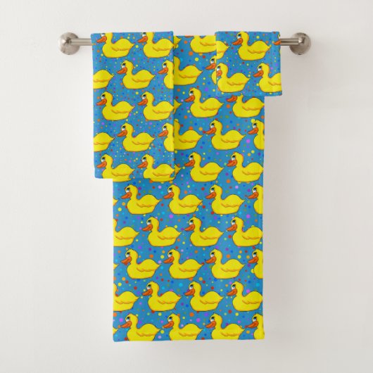 Gele Duck Bathroom Towel Set Bad Handdoek (Insitu)