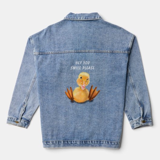 Gele Duck Denim Jacket - Aangepaste tekst (Achterkant)