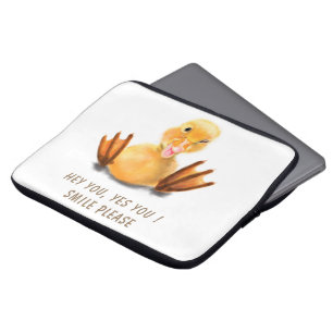 Gele Duck Playful Laptop Smile Cartoon Sleeve