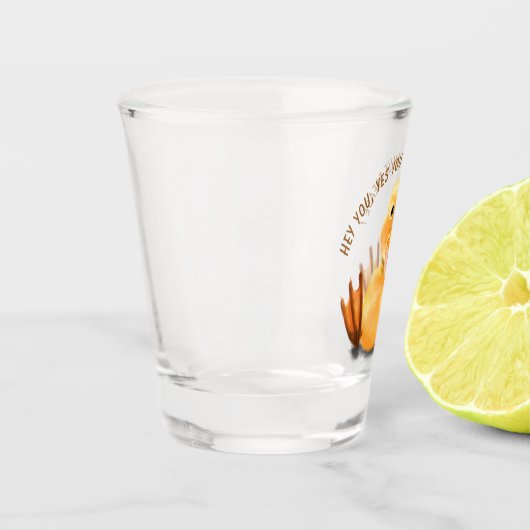 Gele duck Wink Shot Glass Smile Fun Shot Glas (Links)